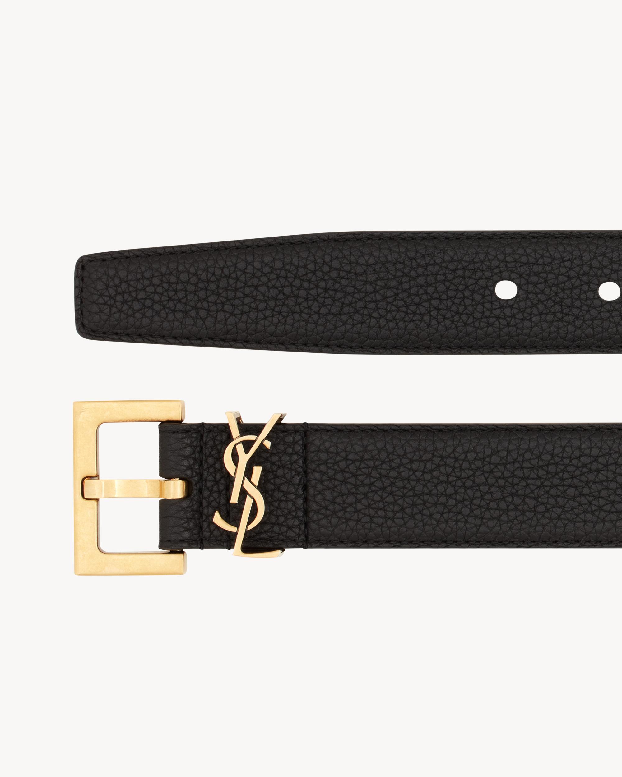 Cassandre BELT WITH SQUARE BUCKLE IN GRAINED LEATHER Product Image