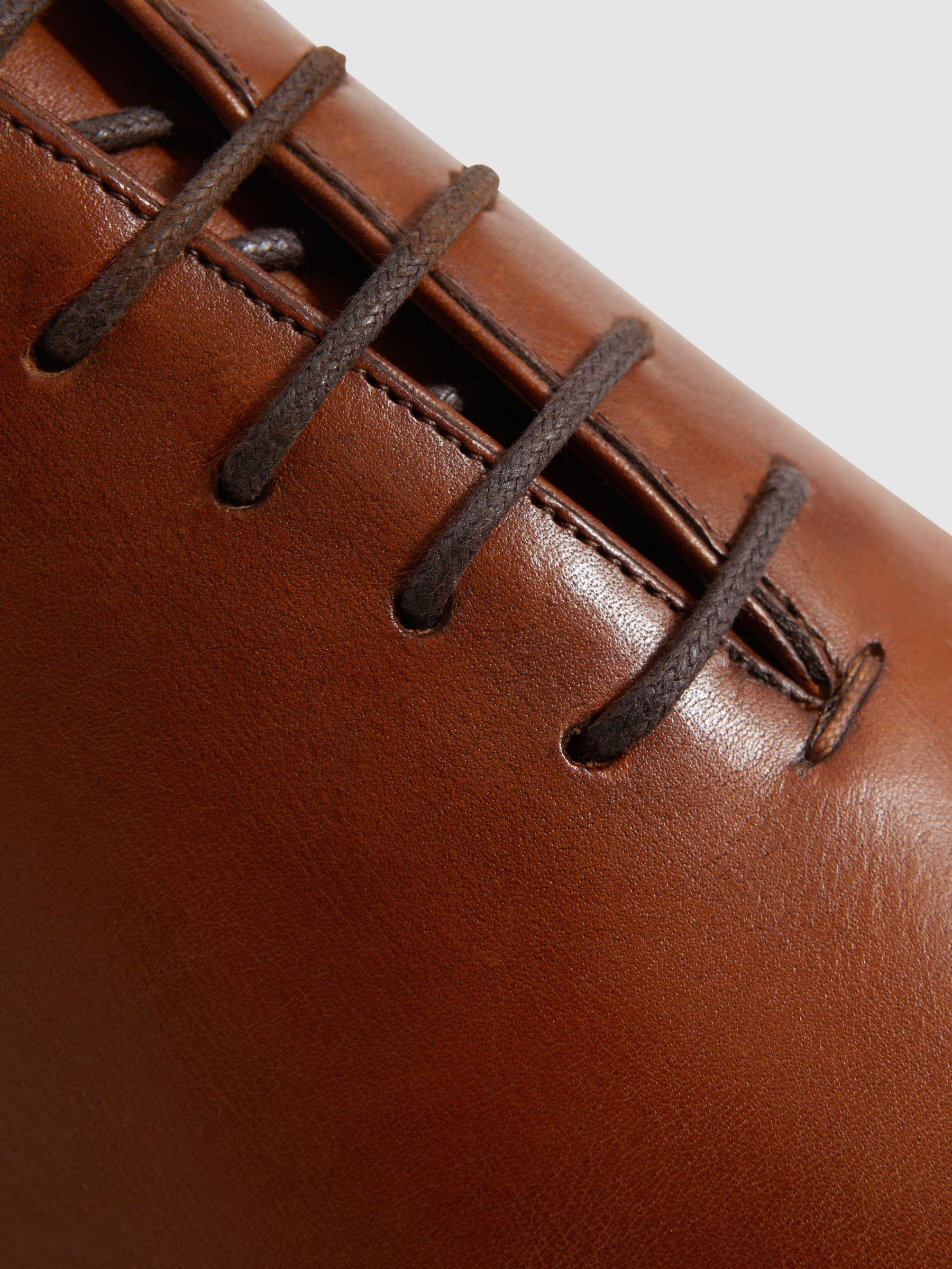 Leather Lace-Up Shoes in Light Tan Product Image