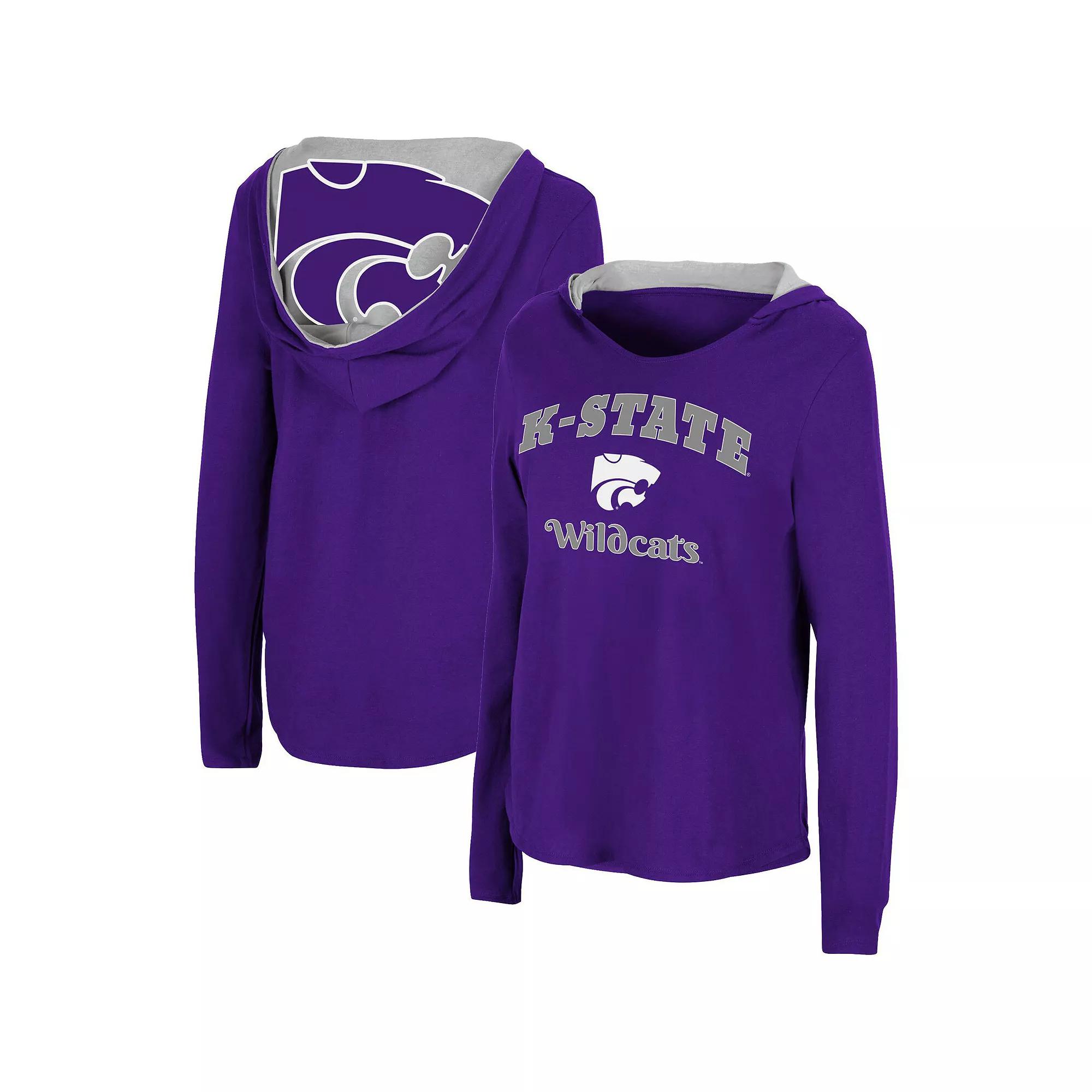 Women's Colosseum Purple Kansas State Wildcats Catalina Hoodie Long Sleeve T-Shirt,  Product Image