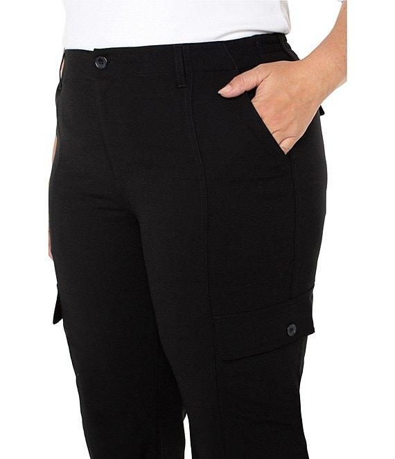 Liverpool Los Angeles Plus Size High Rise Cargo Cropped Pants Product Image