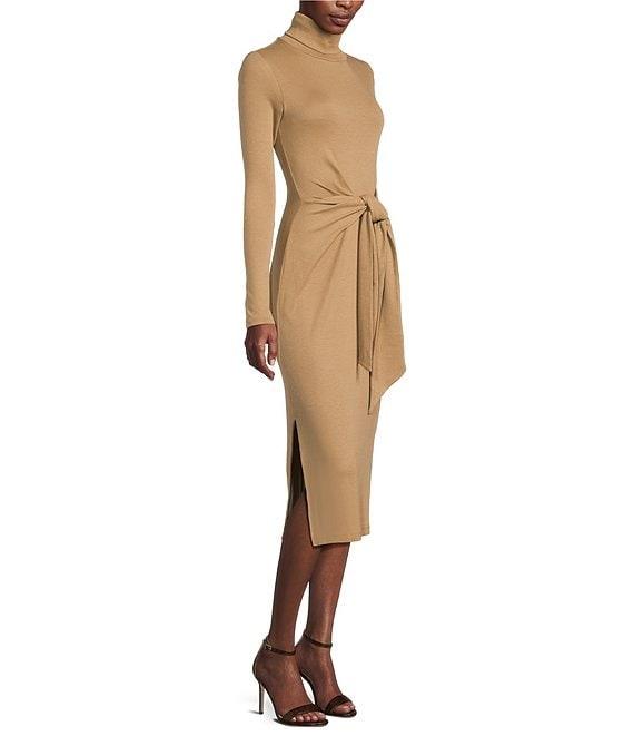 Lauren Ralph Lauren Tie-Front Long Sleeve Turtleneck Dress Product Image