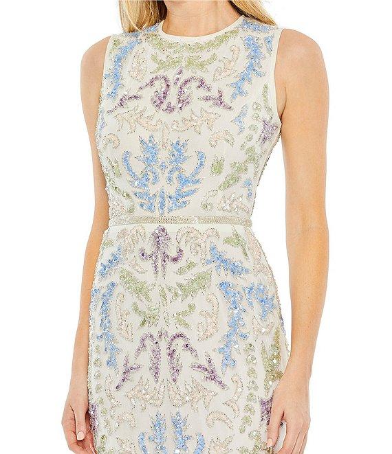 Mac Duggal Embellished Crew Neck Sleeveless Midi Dress Product Image