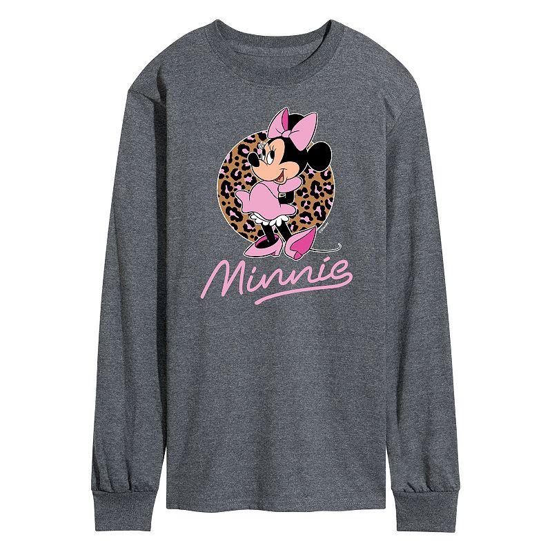 Disney's Minnie Mouse Men's Leopard Long Sleeve Graphic Tee,  Product Image