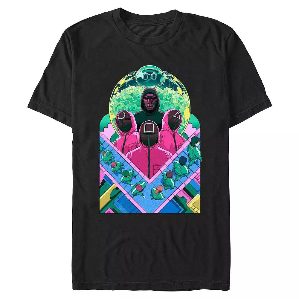 Men's Squid Game Watching The Players Graphic Tee, Size: Medium, Black Product Image