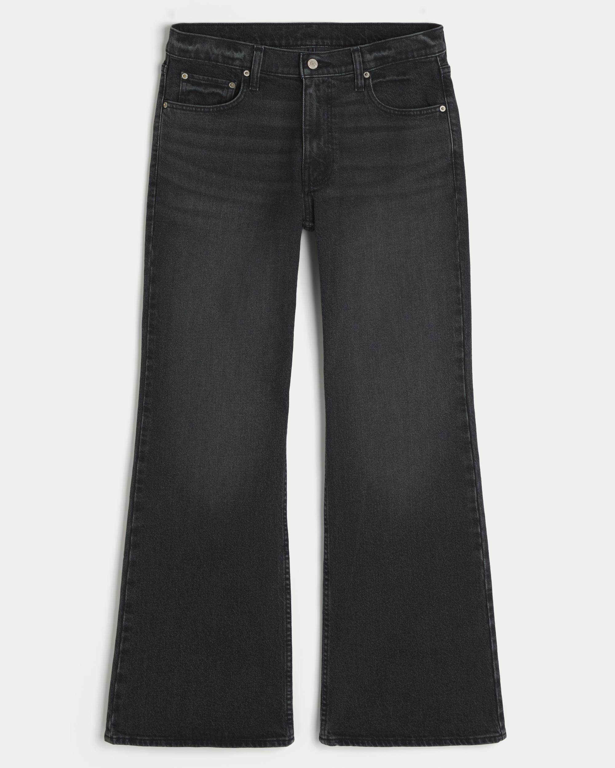 Washed Black Flare Jeans Product Image