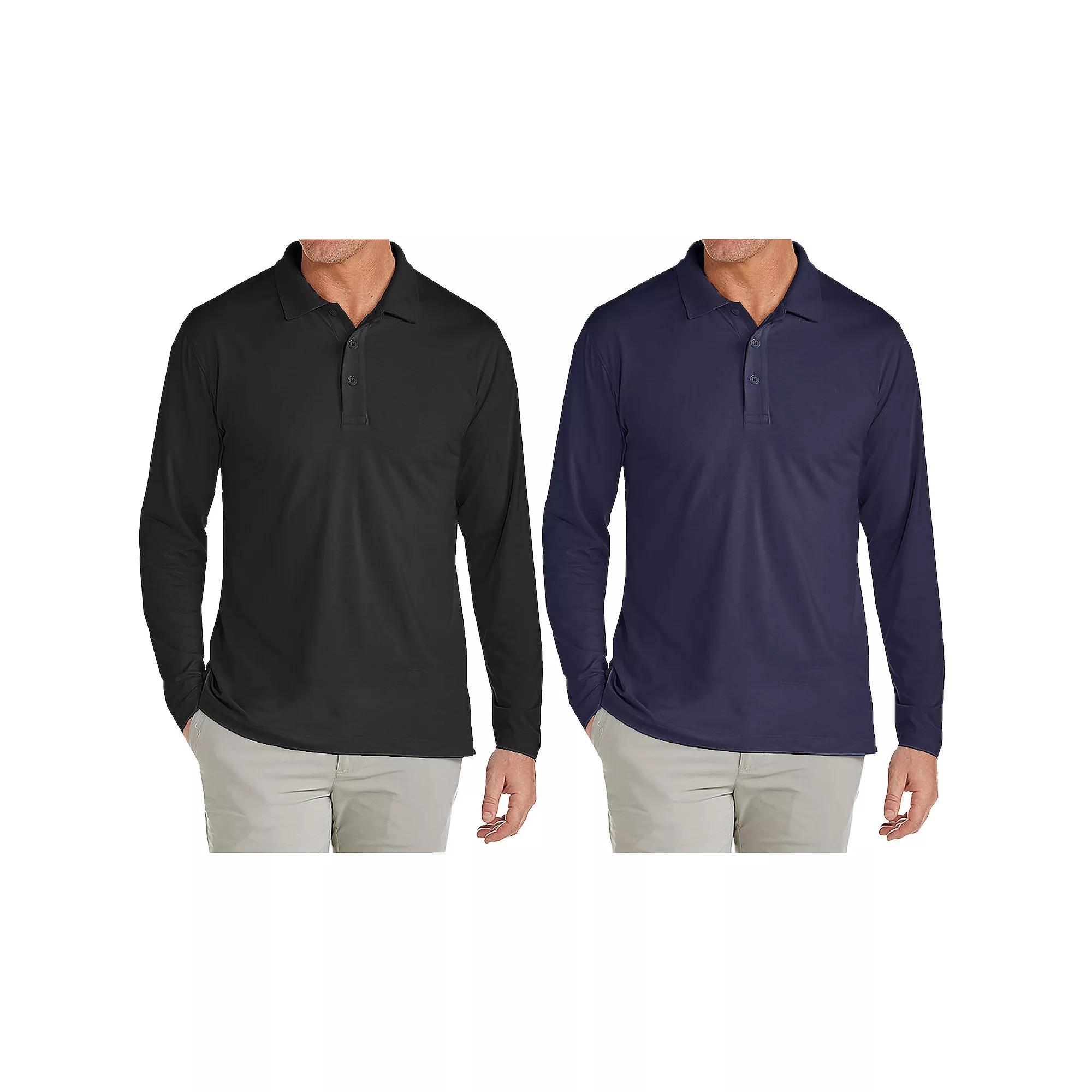 Men's JumpStart 2-Pack Modern Fit Long Sleeve Polo Shirt, Size: Large, Black Navy Product Image