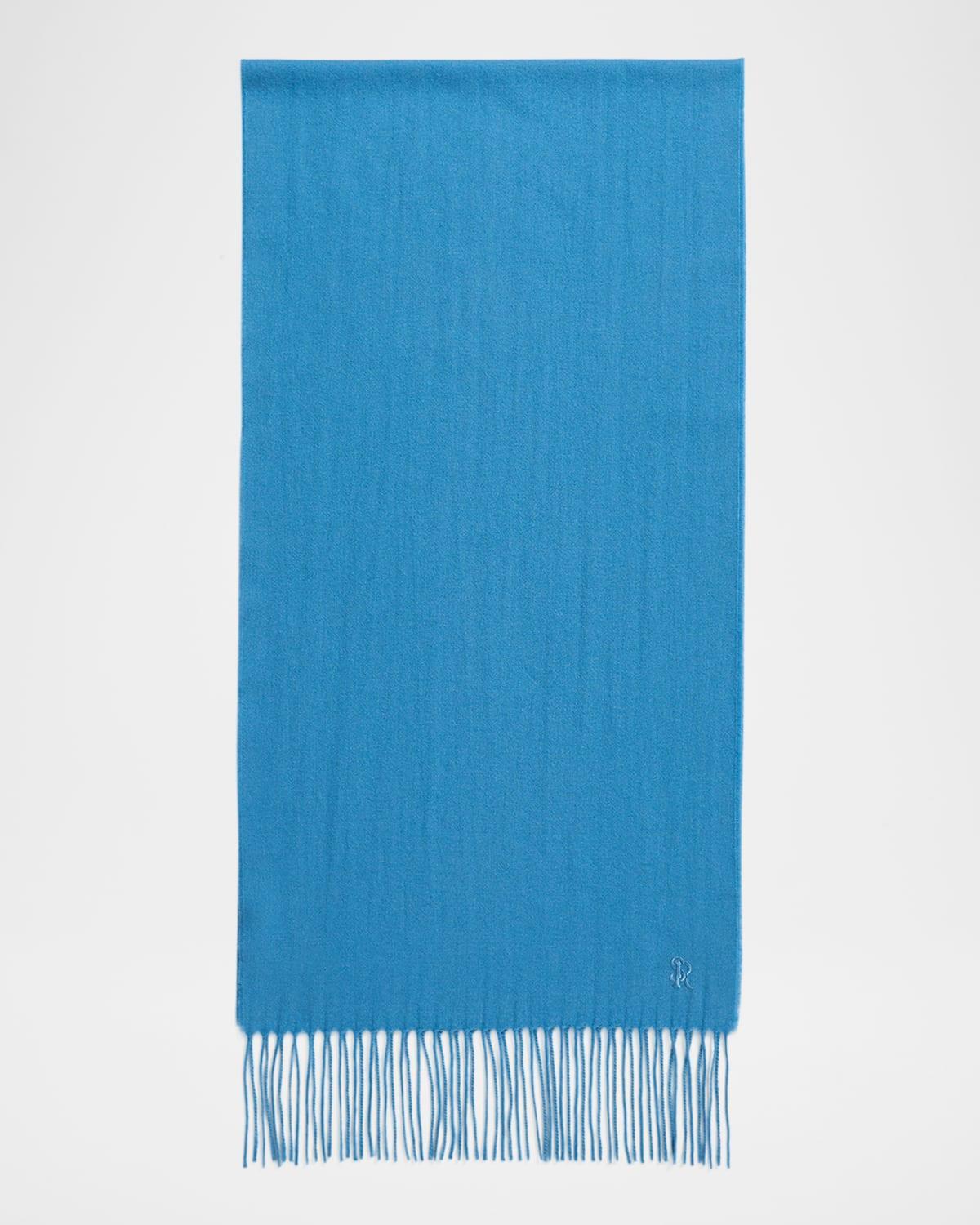 Mens Cashmere Embroidered Monogram Scarf Product Image