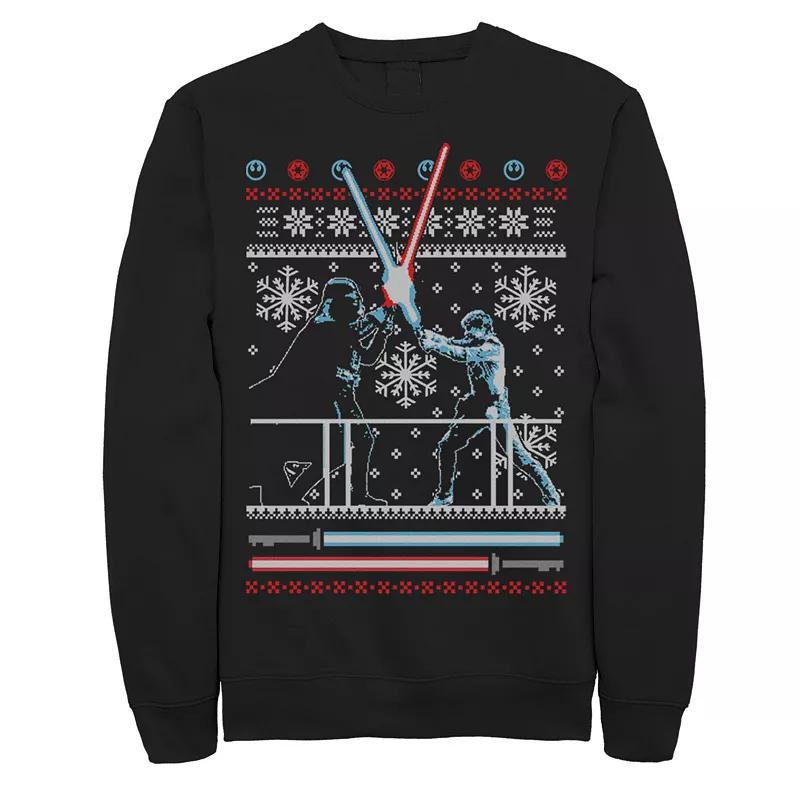 Men's Star Wars Vader Luke Clash Ugly Christmas Sweater Fleece,  Product Image