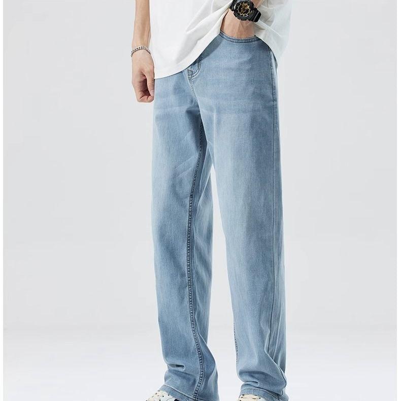 Mid Rise Washed Straight Leg Jeans Product Image