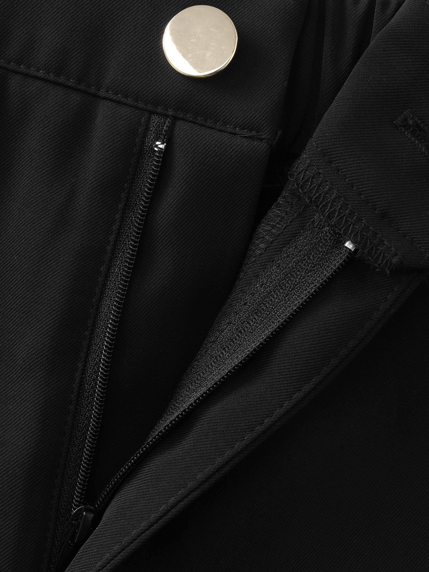 Side Button Detail Straight-Leg Shorts Female Product Image