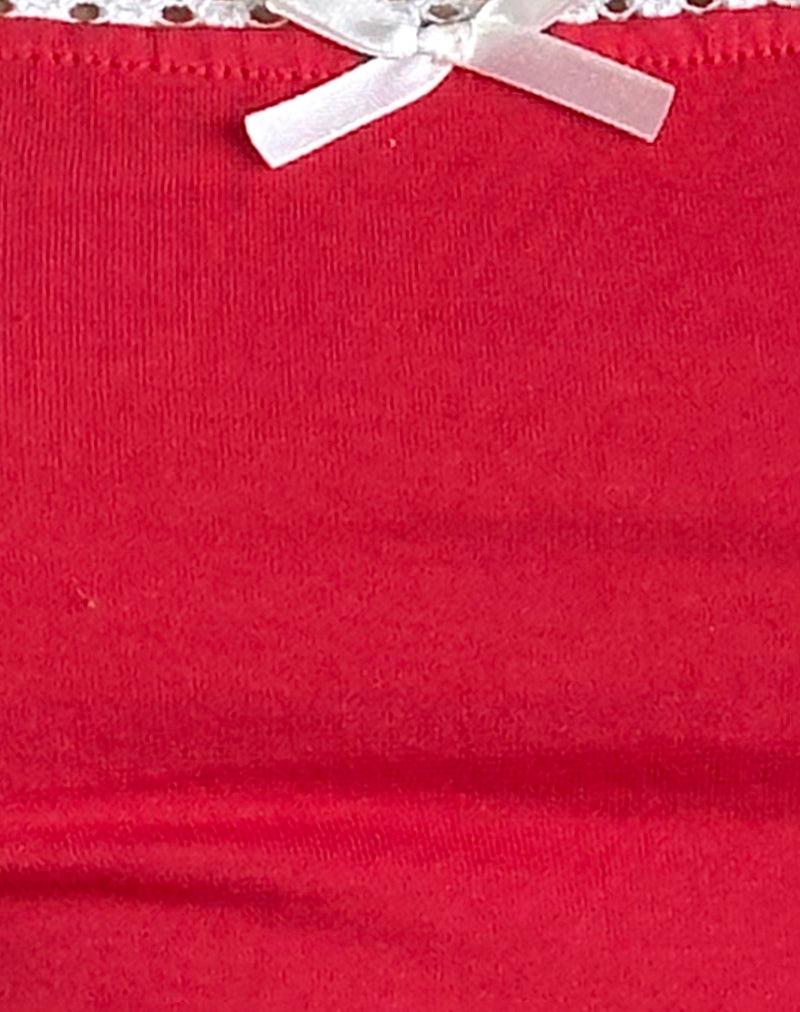 Suna Vest Top in Tango Red with Ivory Trim Female Product Image