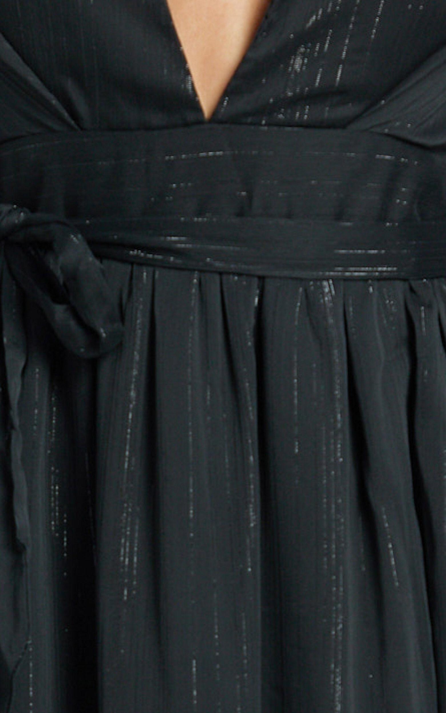 Dangerous Woman Maxi Dress - Plunge Thigh Split Dress in Black Product Image