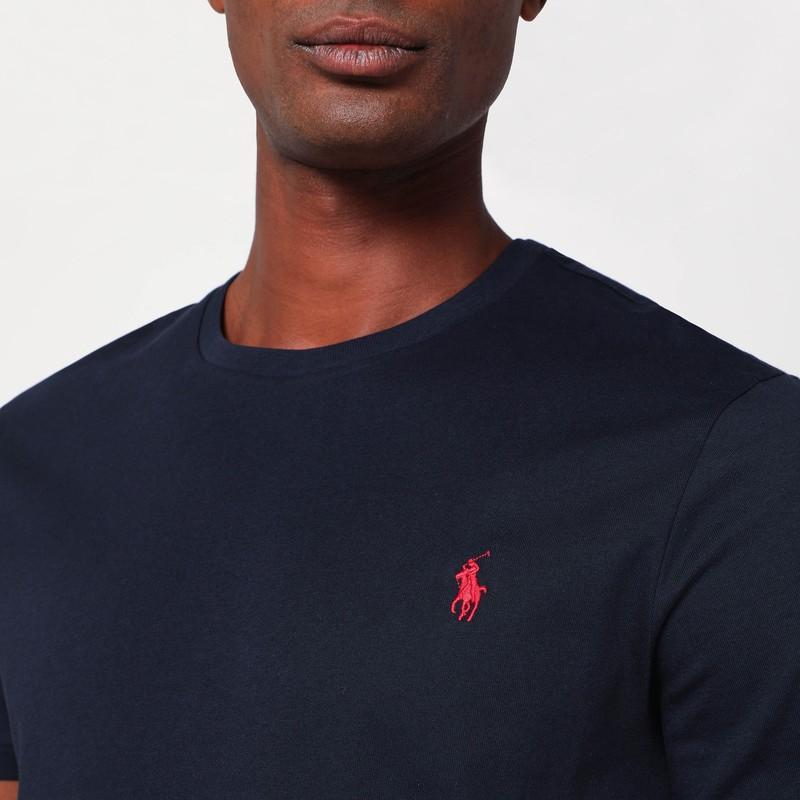 POLO RALPH LAUREN Slim-fit Logo-embroidered Cotton-jersey T-shirt In Navy Product Image