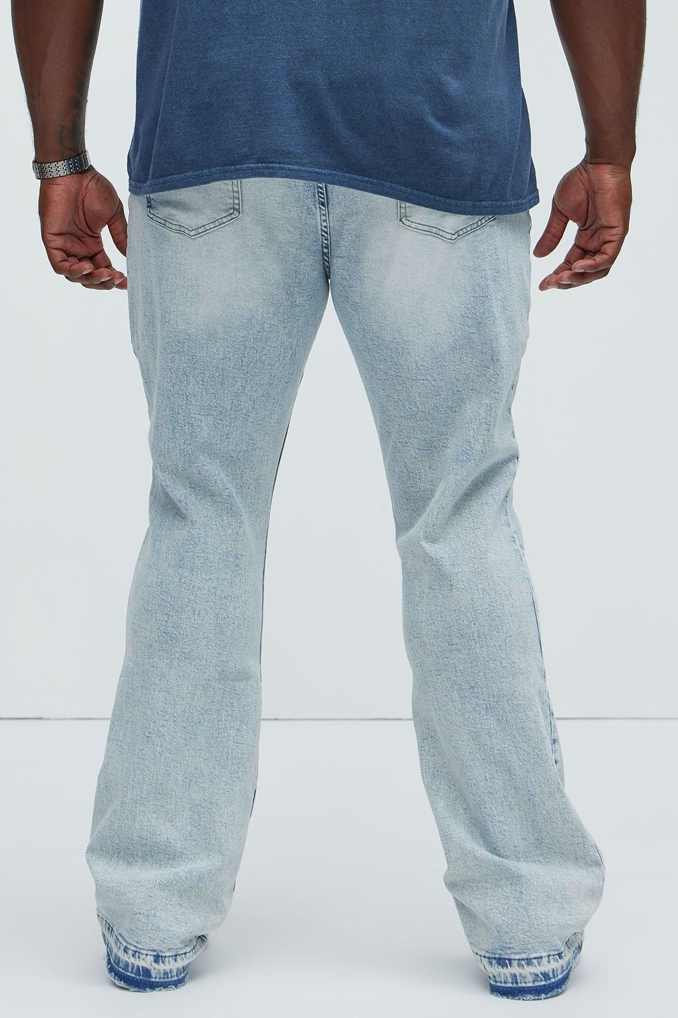 Cornell Stacked Skinny Flare Jeans - Bleach Blue Wash Product Image