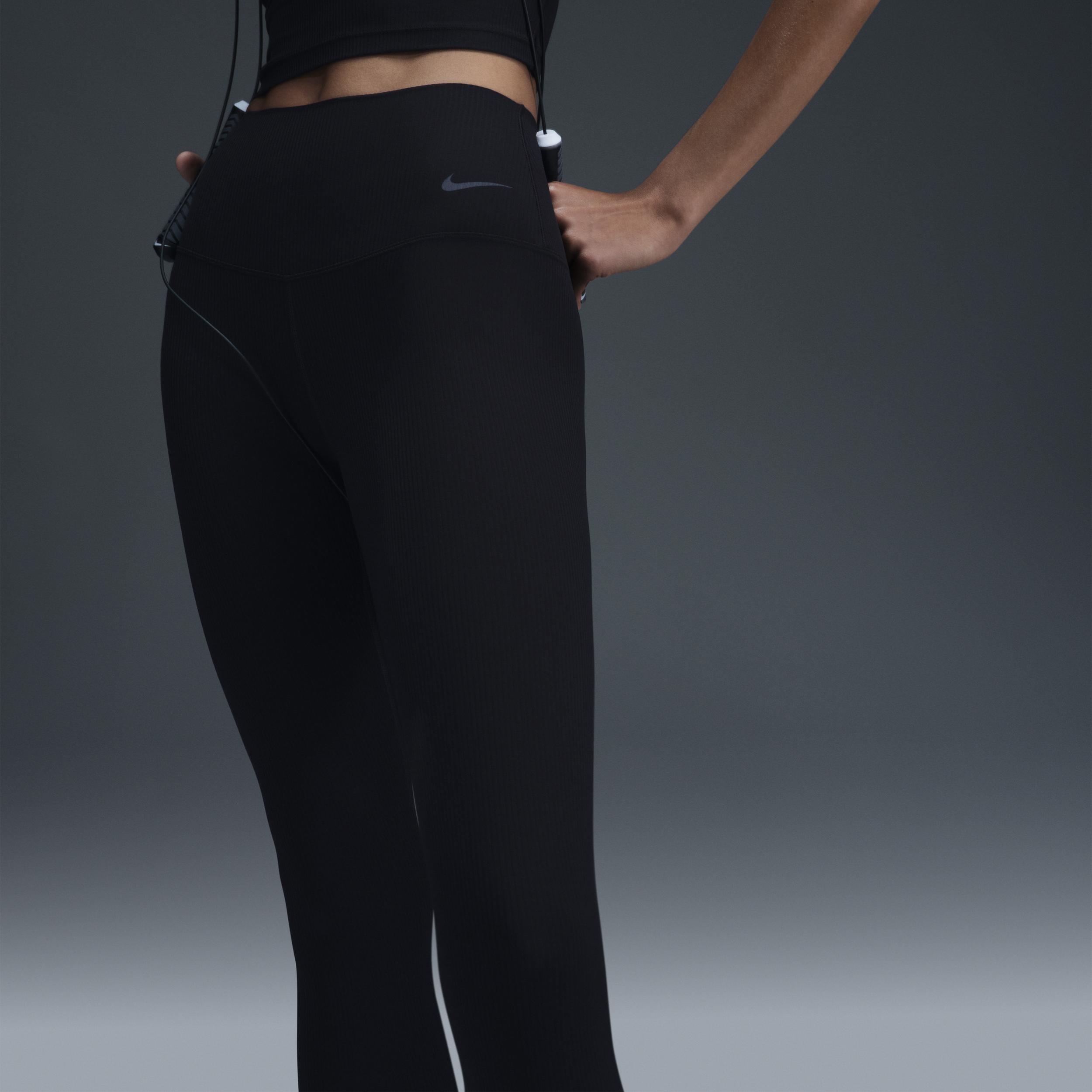 Nike Womens Zenvy Rib High-Waisted 7/8 Leggings | HF1443-010 Product Image