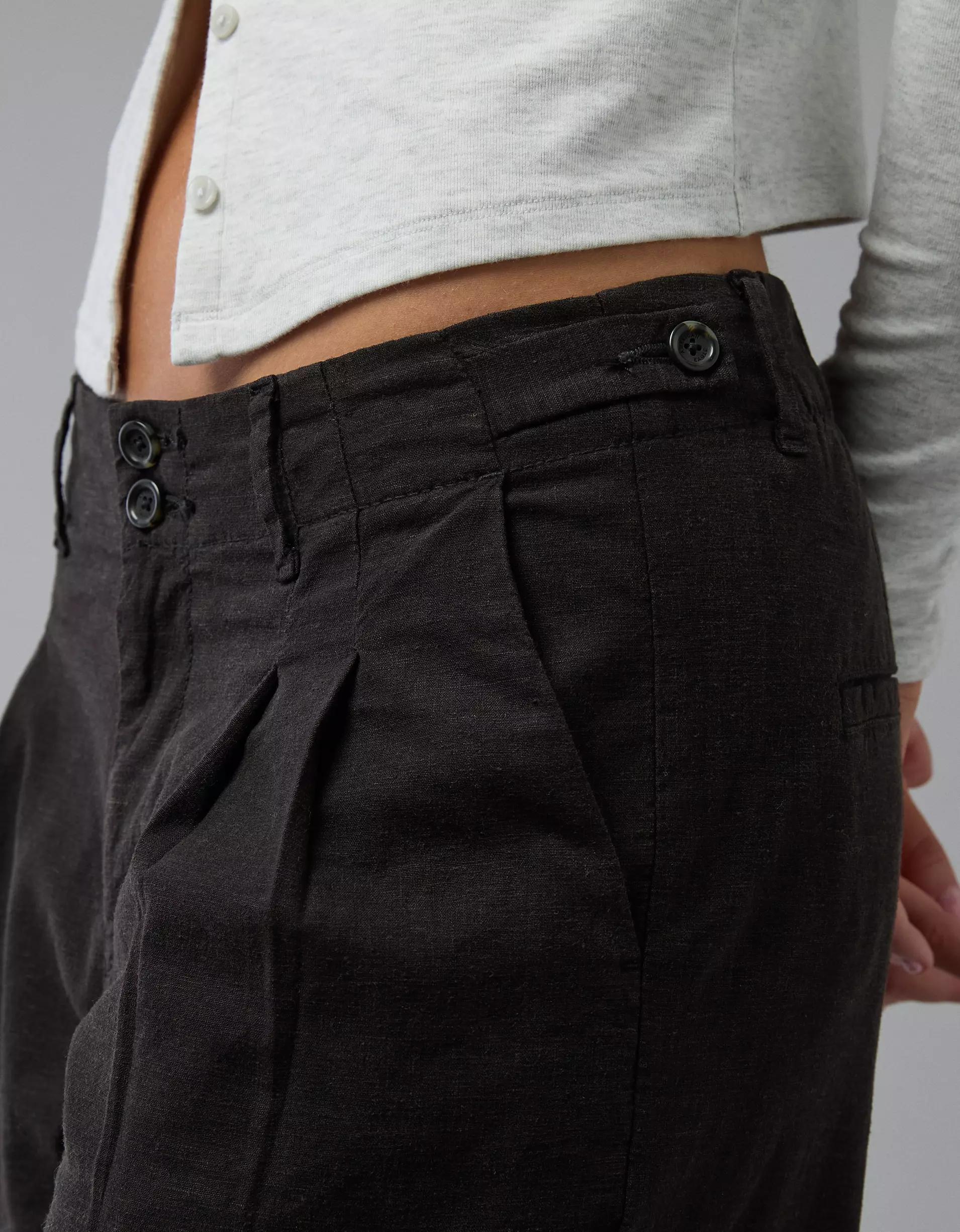 AE Stretch Linen-Blend High-Waisted Wide-Leg Trouser Product Image