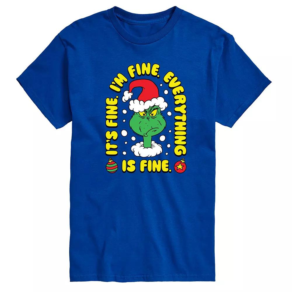 Big & Tall Dr. Seuss The Grinch Everything Is Fine Graphic Tee, Men's,  Product Image