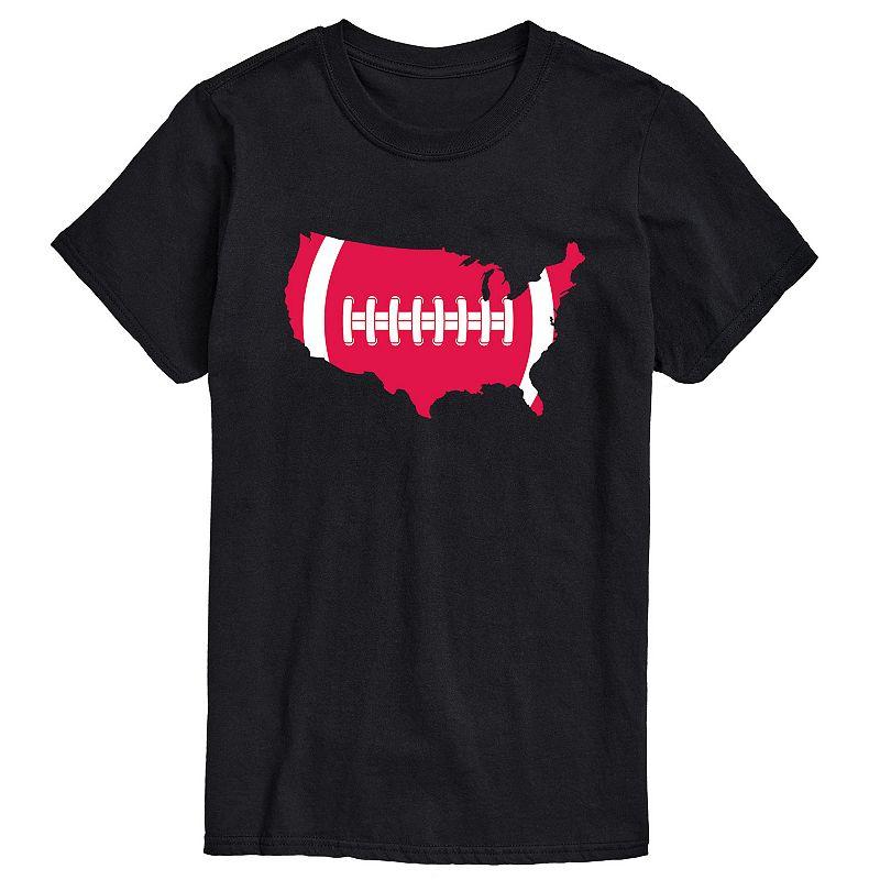 Big & Tall USA Shape Football Tee, Men's,  Product Image