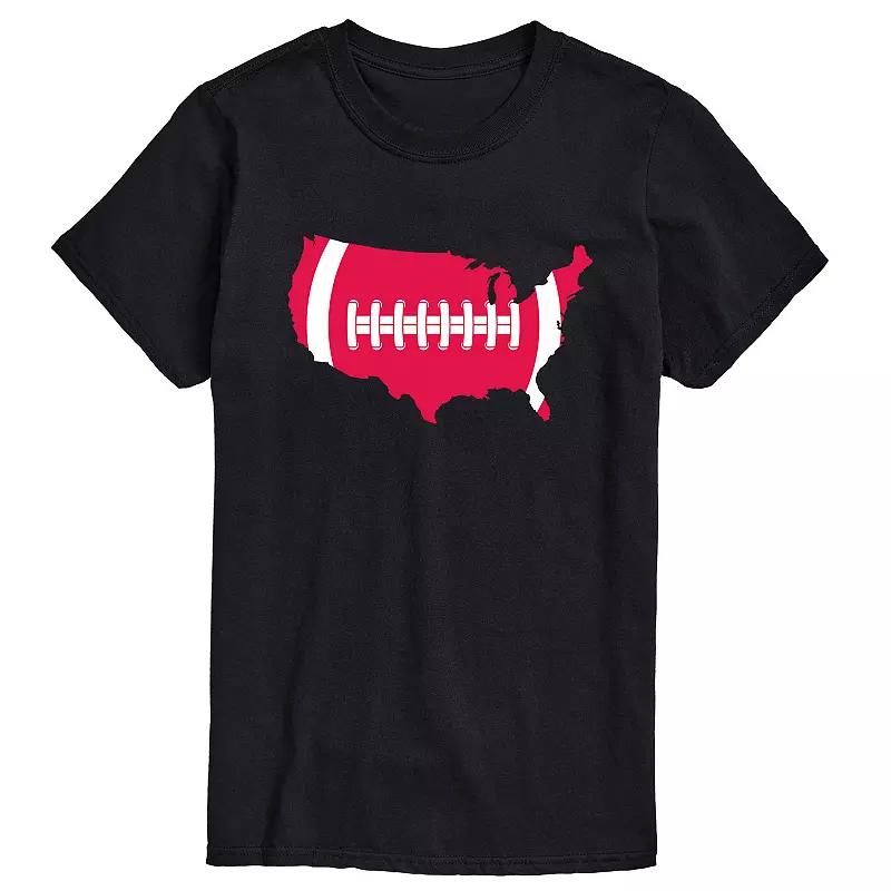 Big & Tall USA Shape Football Tee, Men's,  Product Image