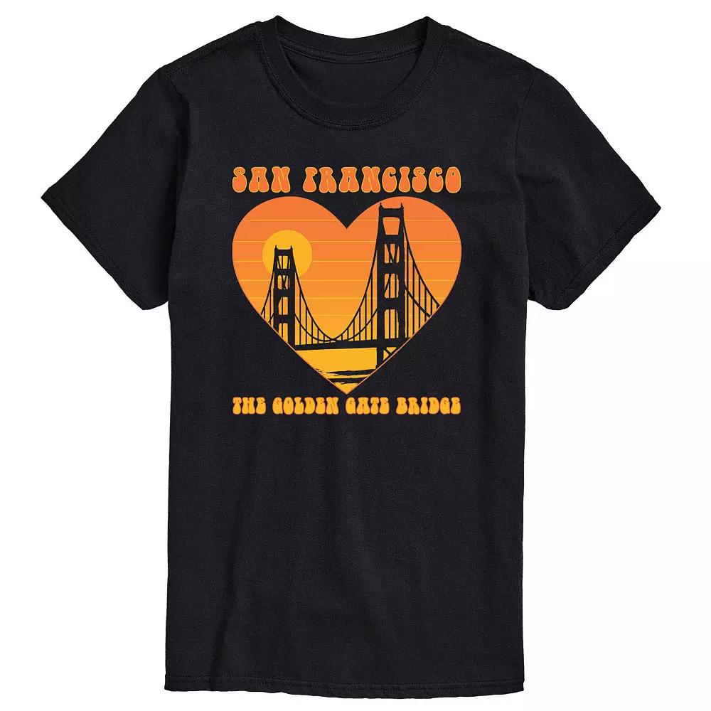 Men's San Fran Golden Gate Heart Graphic Tee,  Product Image