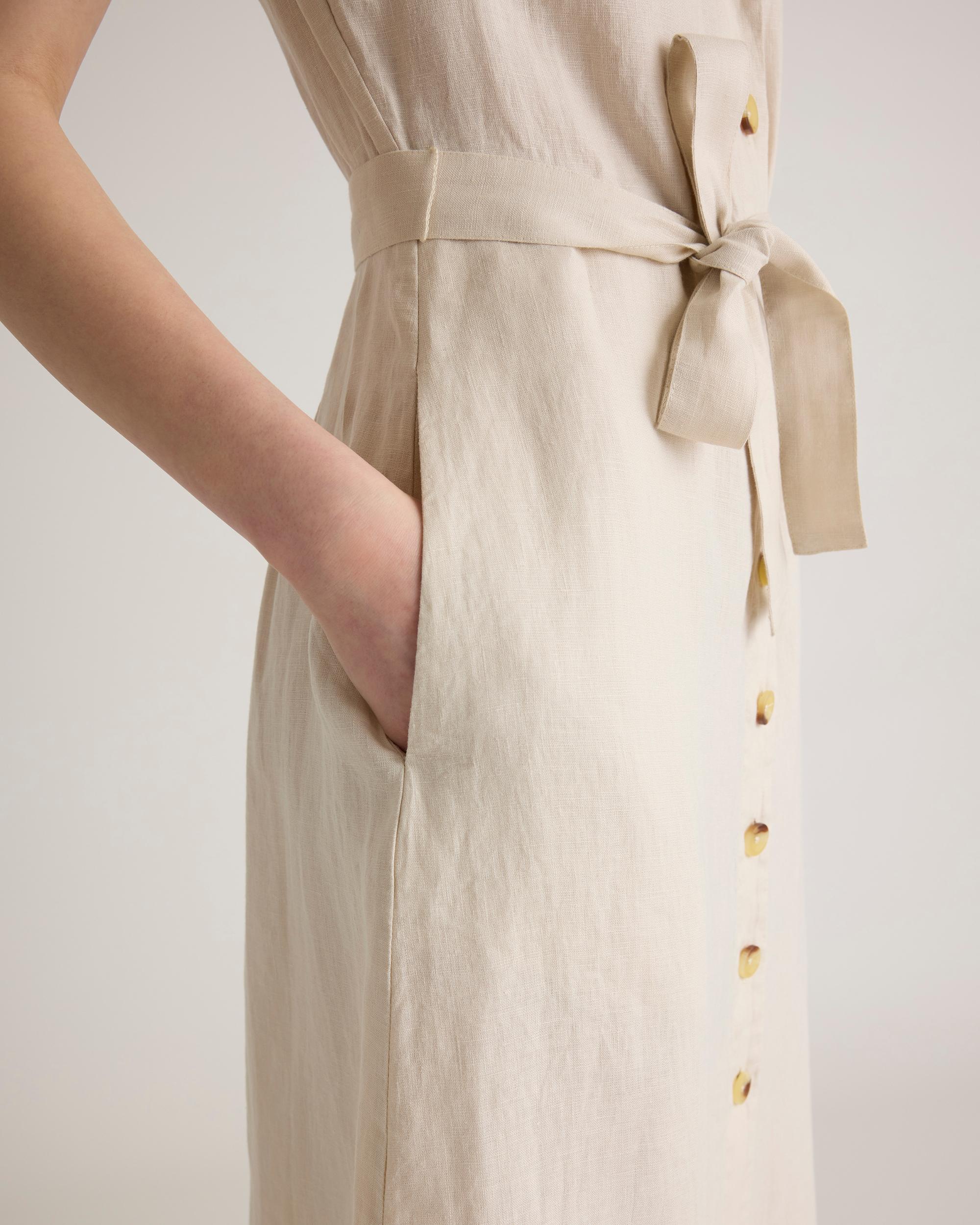 Quince | Women's 100% European Linen Button Front Dress Size XS Product Image