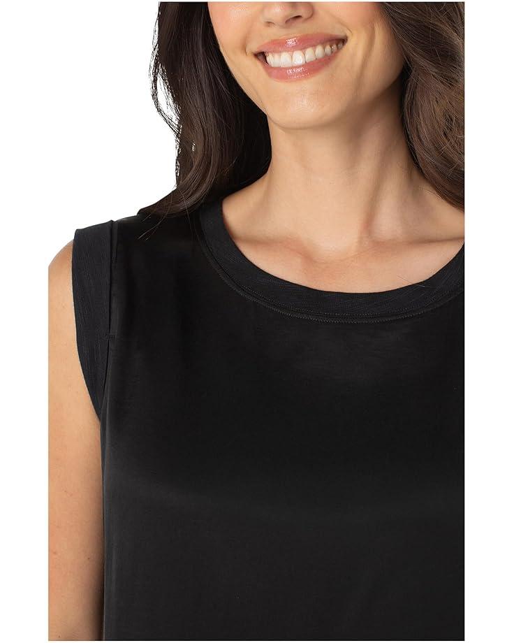 Petite Sleeveless Woven to Knit Top Product Image