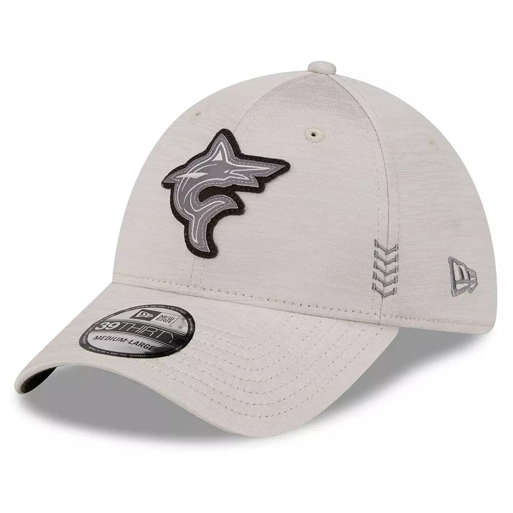 Men's New Era Cream Miami Marlins 2024 Clubhouse 39THIRTY Flex Fit Hat,  Product Image