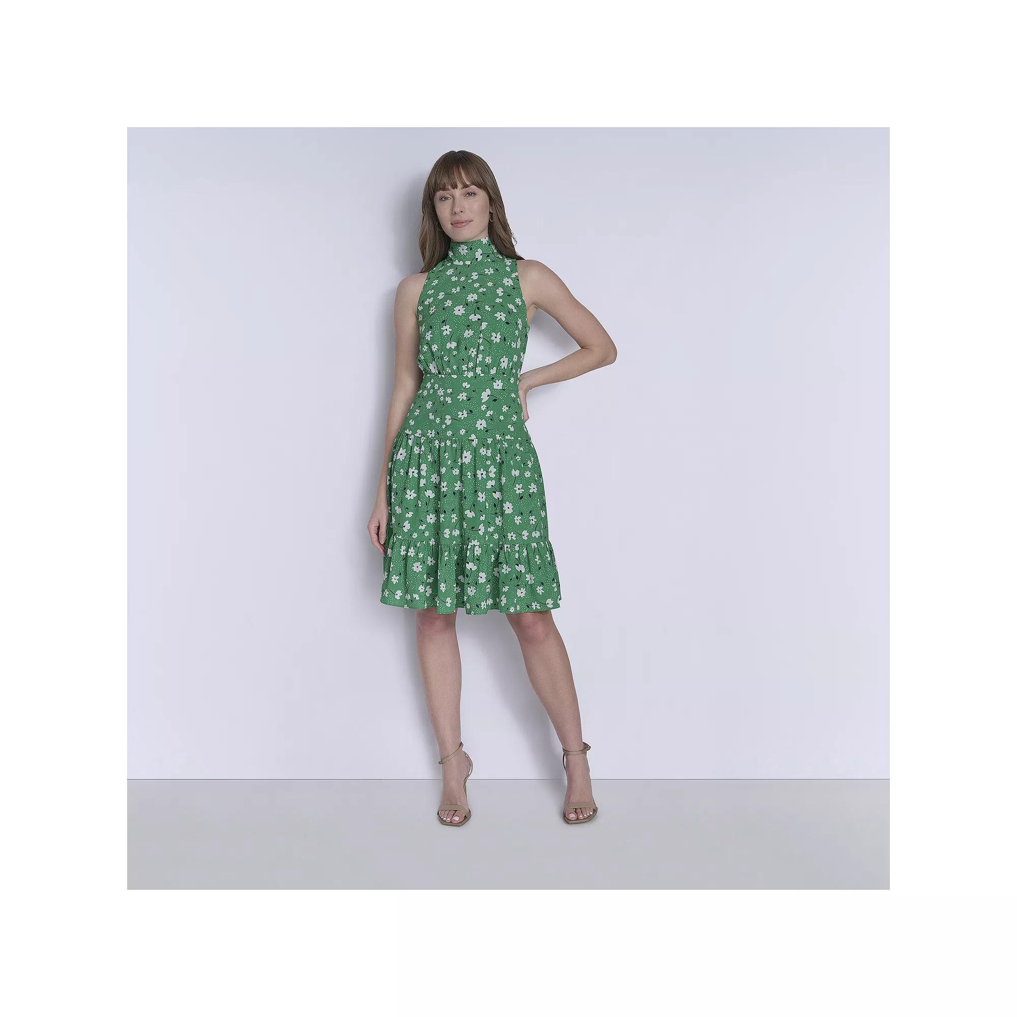 Women's La Nouvelle Renaissance Tie Neck Fit & Flare Dress,  Product Image