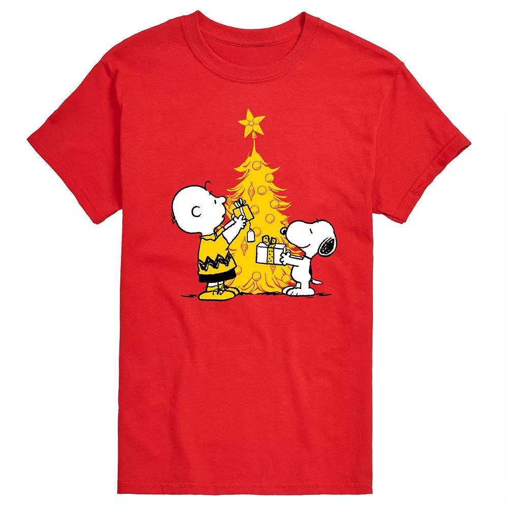 Men's Peanuts Xmas Charlie Snoopy Graphic Tee,  Product Image