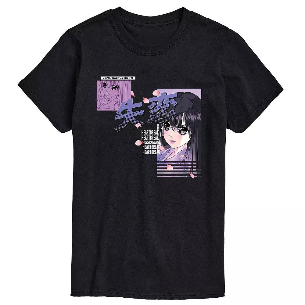 Big & Tall Anime Heartbreak Tee, Men's,  Product Image