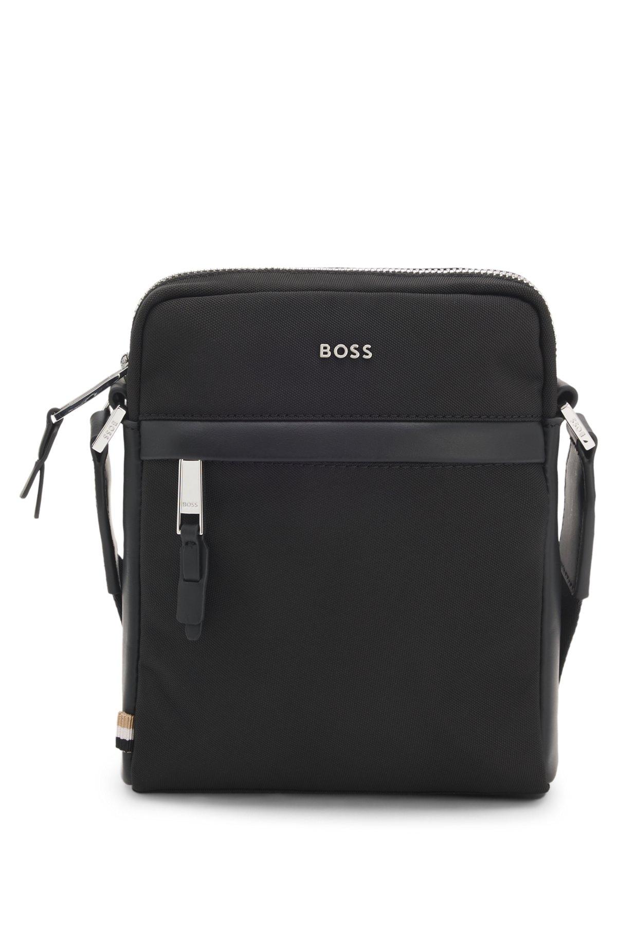 BOSS - Reporter bag with leather trims - Black Product Image
