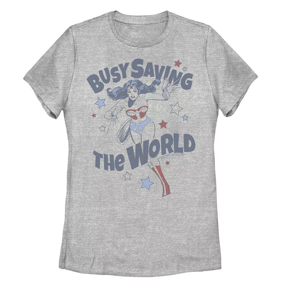Juniors' DC Comics Wonder Woman "Busy Saving The World" Graphic Tee, Girl's,  Product Image