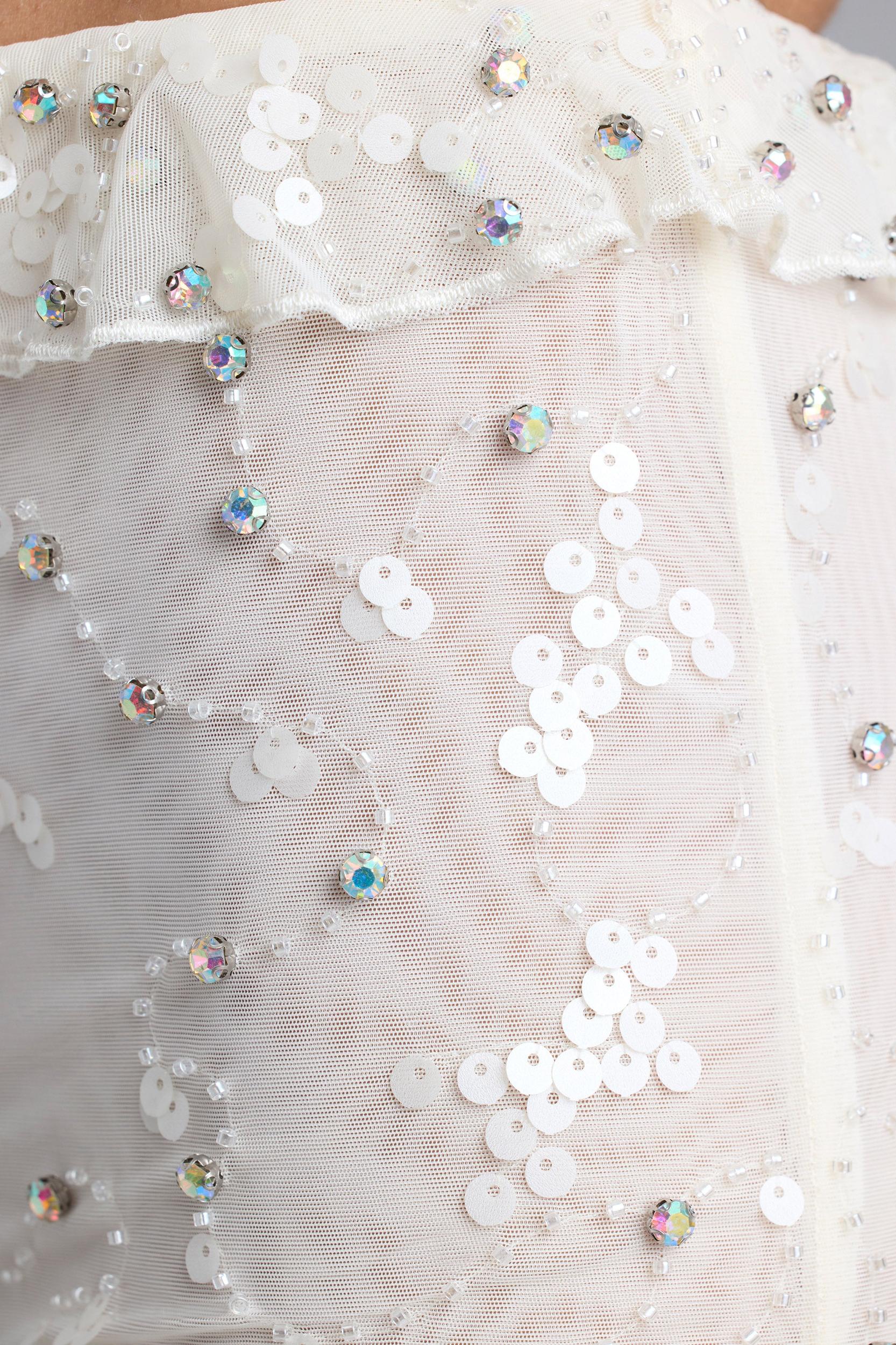 Ruffle Mid-Rise Hot Pant Shorts in Ivory Product Image