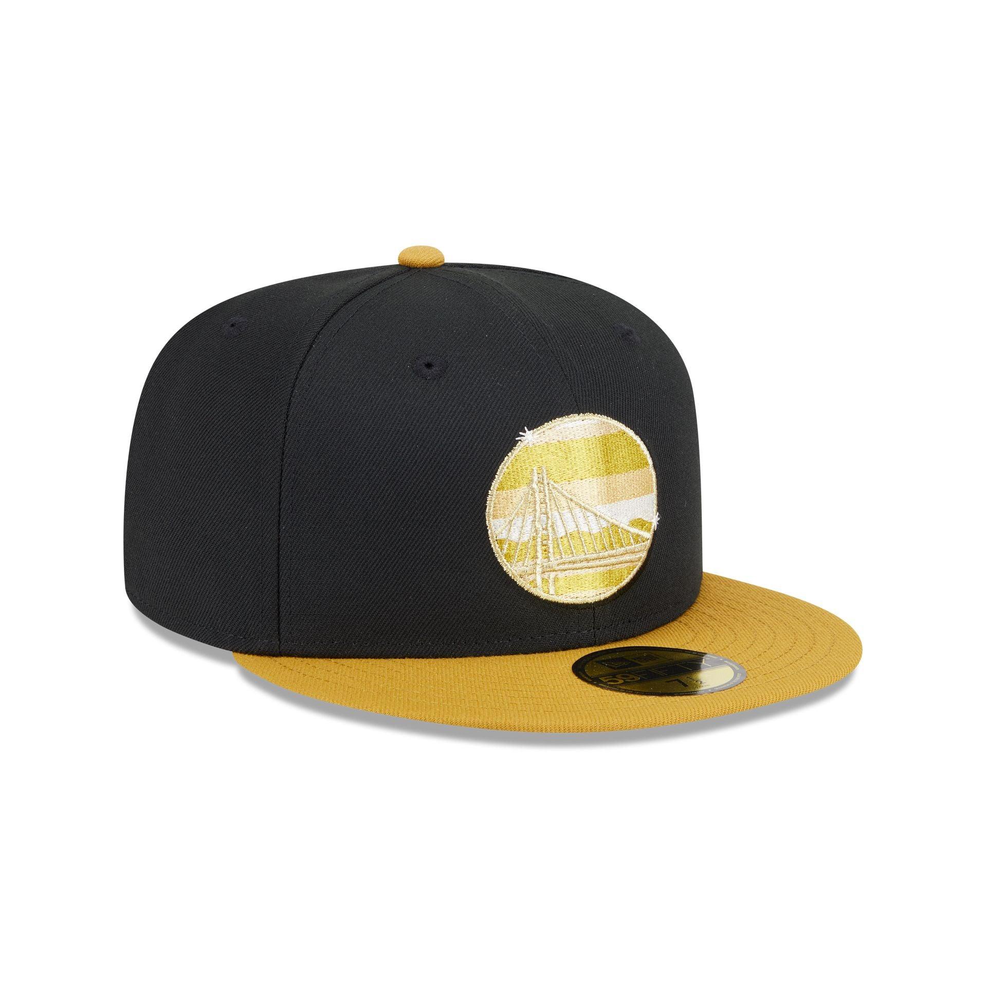 Golden State Warriors Metallic Gold Logo 59FIFTY Fitted Hat Male Product Image