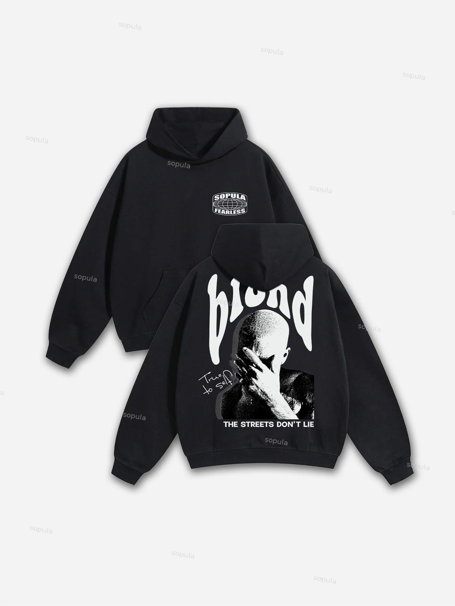 Vintage Blond Graphic Oversized Hoodie Product Image