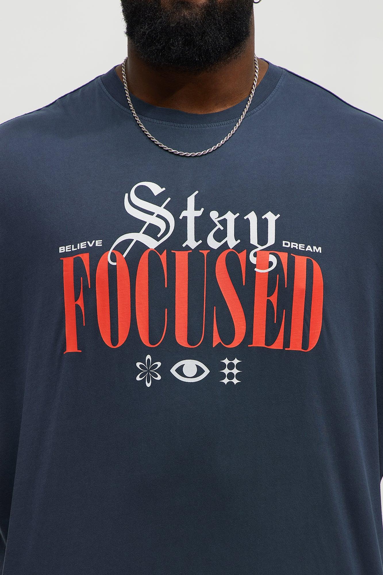 Stay Focused Oversized Short Sleeve Tee - Navy Male Product Image