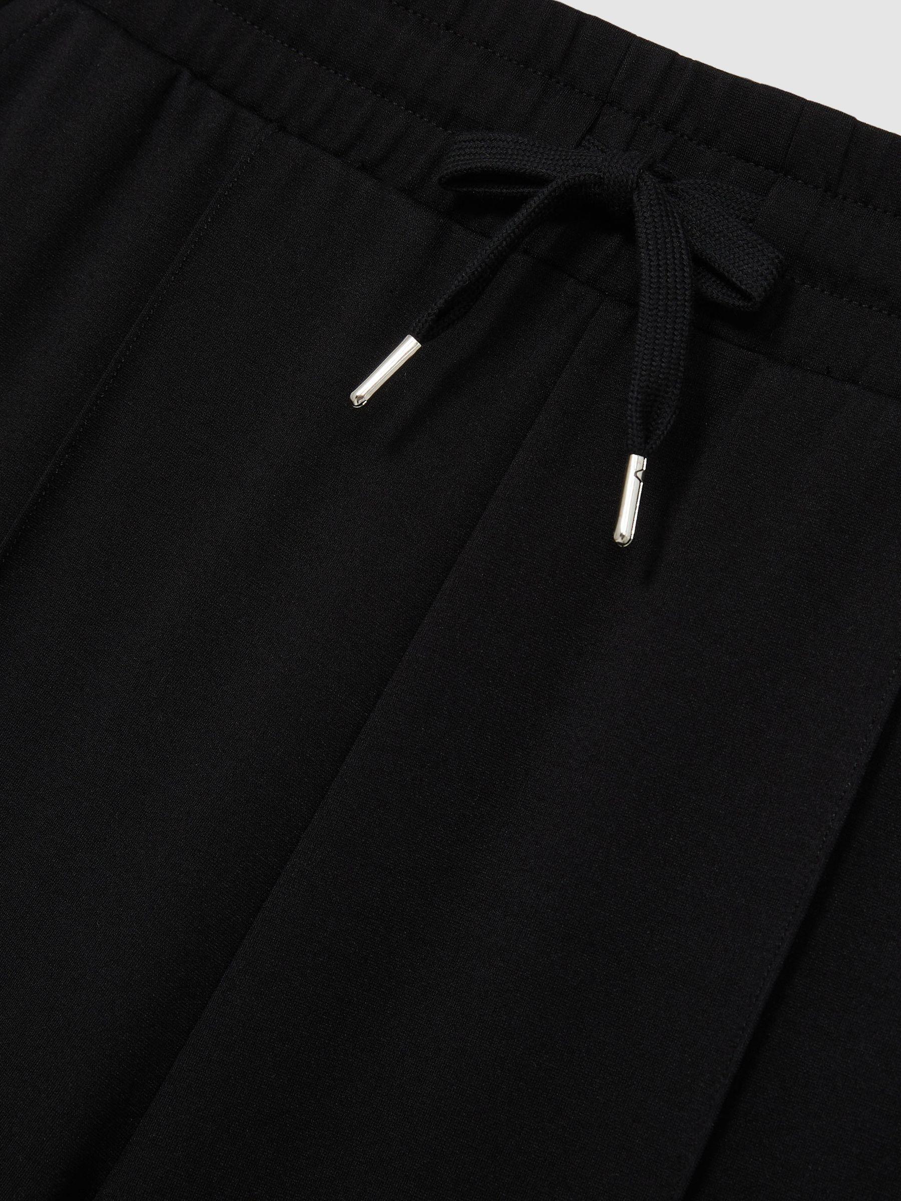 Drawstring Straight Leg Jersey Joggers in Black/Charcoal Product Image