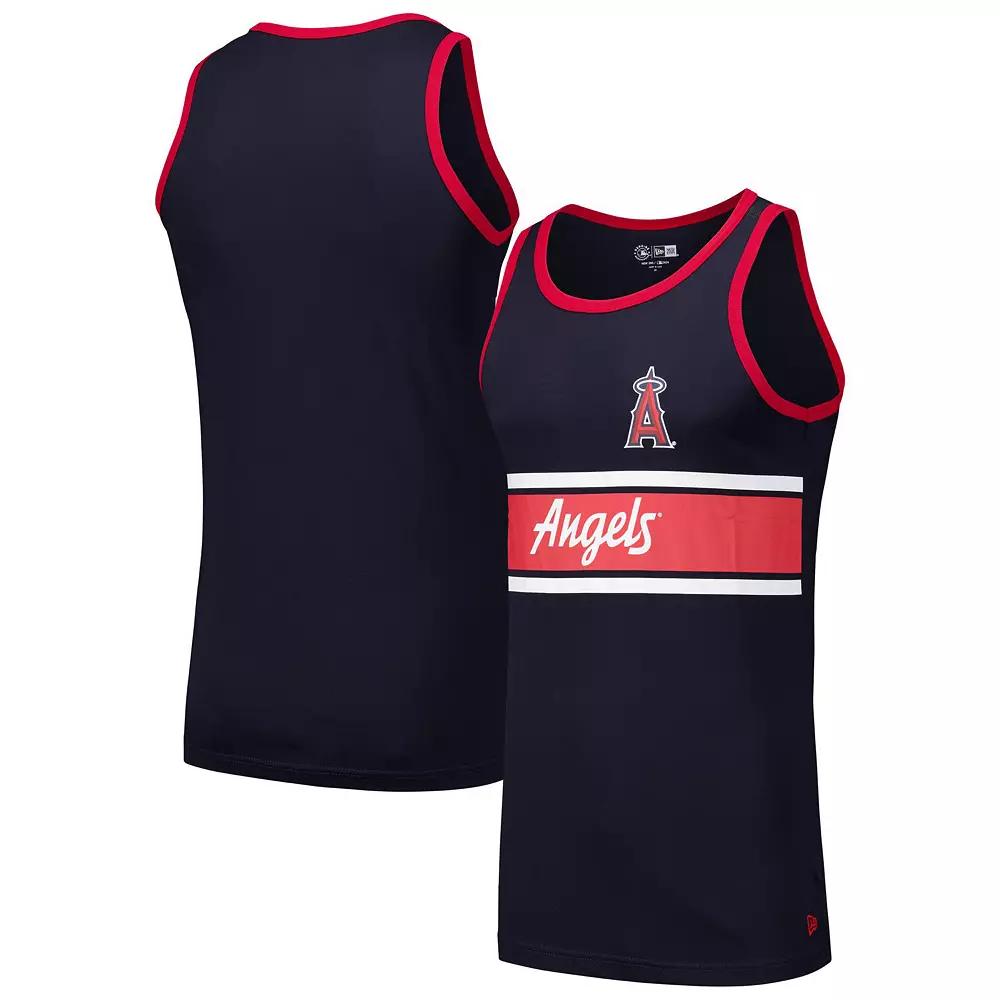 Men's New Era Navy Los Angeles Angels Jersey Ringer Tank Top, Size: Large, Blue Product Image