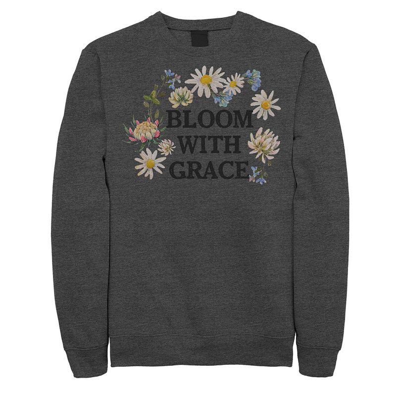 Men's Fifth Sun Bloom With Grace Floral Sweatshirt, Size: Large, Grey Heather Product Image