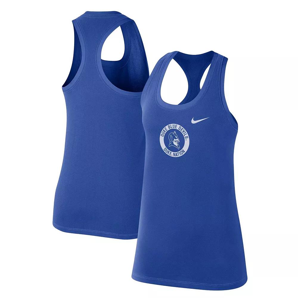 Women's Nike Royal Duke Blue Devils Modern Circle Racerback Tank Top, Size: XL Product Image