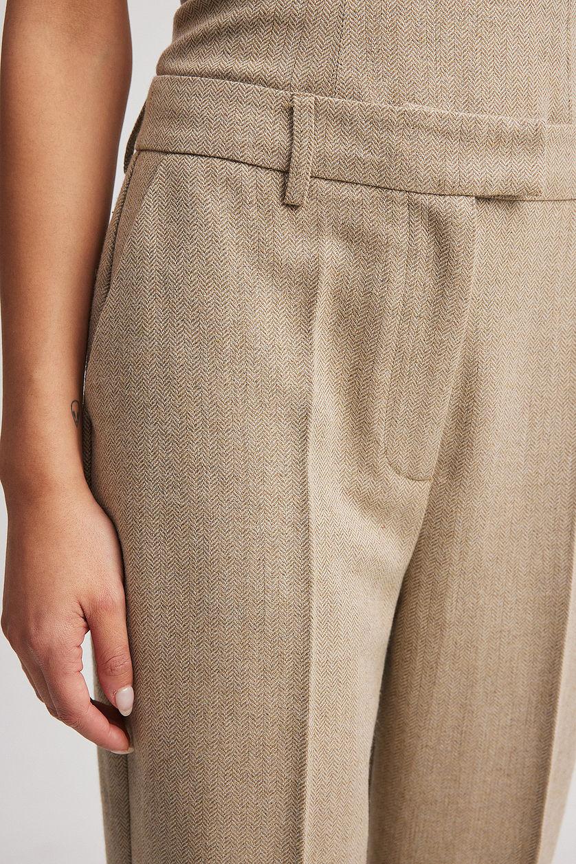 Wool Blend Herringbone Suit Pants Product Image