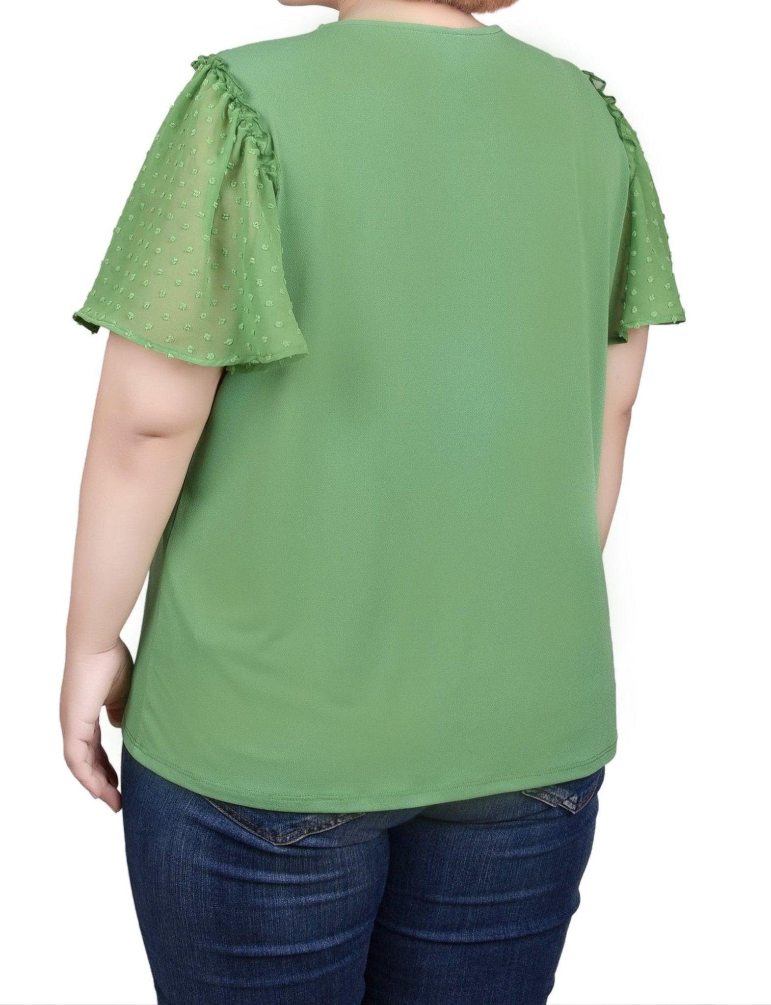 Clip Dot Flutter Sleeve Top - Plus Product Image