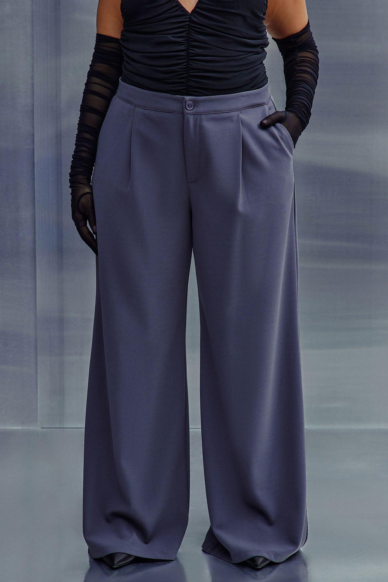 Power Hour Wide Leg Trouser - Charcoal Product Image
