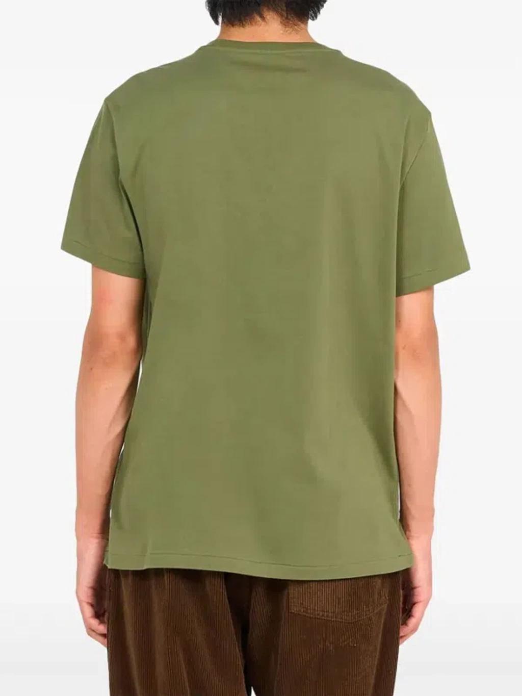 POLO RALPH LAUREN Cotton T-shirt In Military Green With Logo Product Image