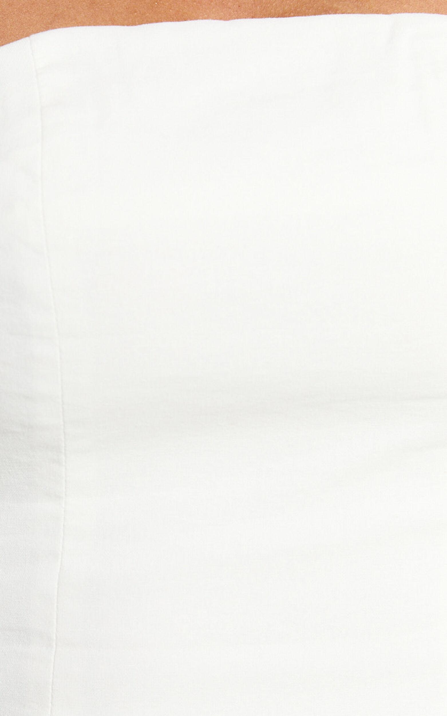 Mercy Top- Linen Square Neck Halter Top in White Product Image