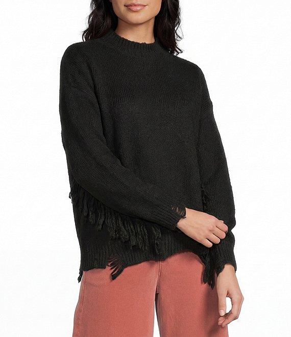 C&V Chelsea & Violet Fringe Long Sleeve Sweater Product Image