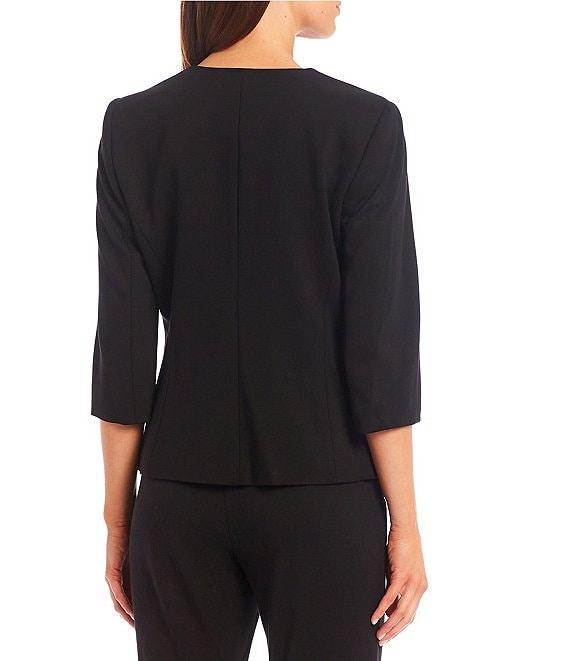 Preston & York Leigh Belted Crew Neck 3/4 Sleeve Blazer Product Image