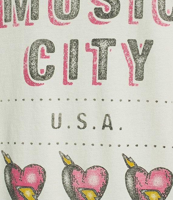 Lucky Brand Knit Good Vibes Print Crew Neck Short Sleeve Boyfriend Tee Product Image