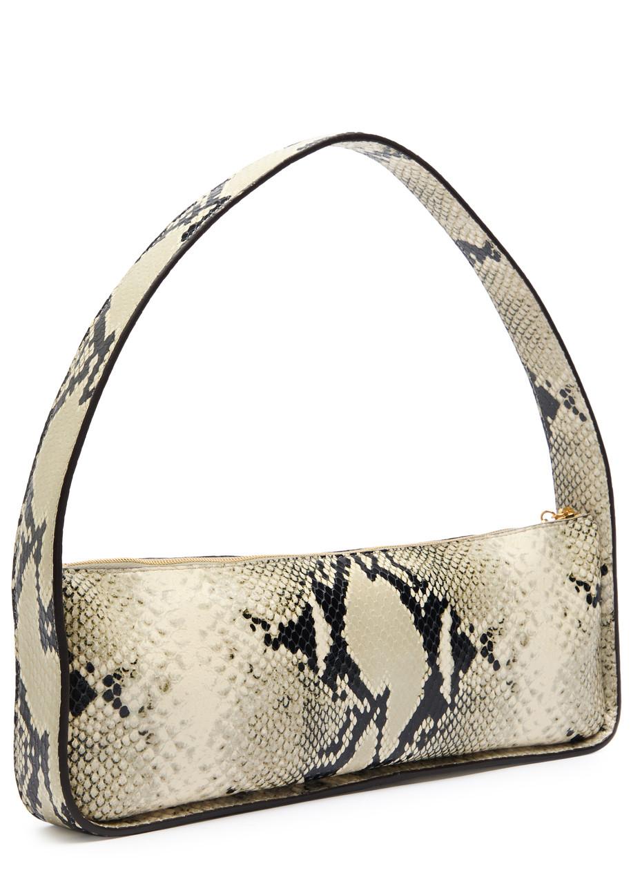 KHAITE Lori Python-embossed Leather Shoulder Bag In Natural Product Image