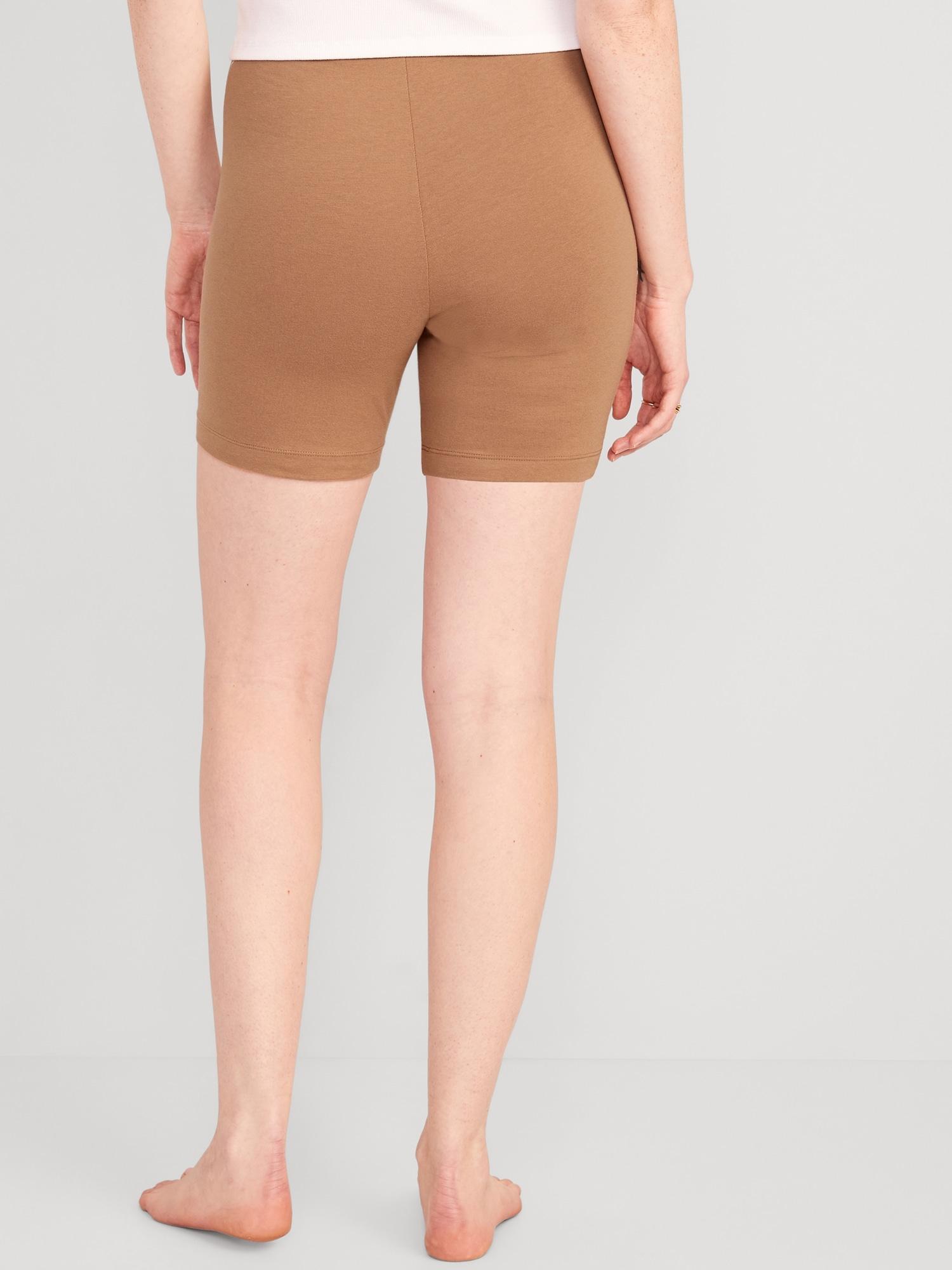 High-Waisted Jersey Biker Shorts -- 6-inch inseam Product Image